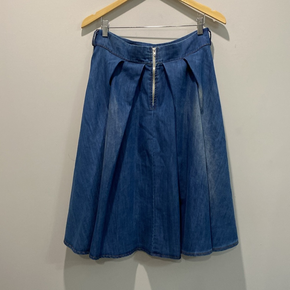 Elegant Blue A-Line Skirt - Picture 13 of 15